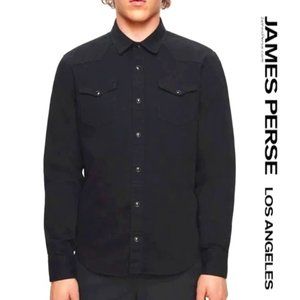 James Perse Standard Black Shirt 100% Cotton
